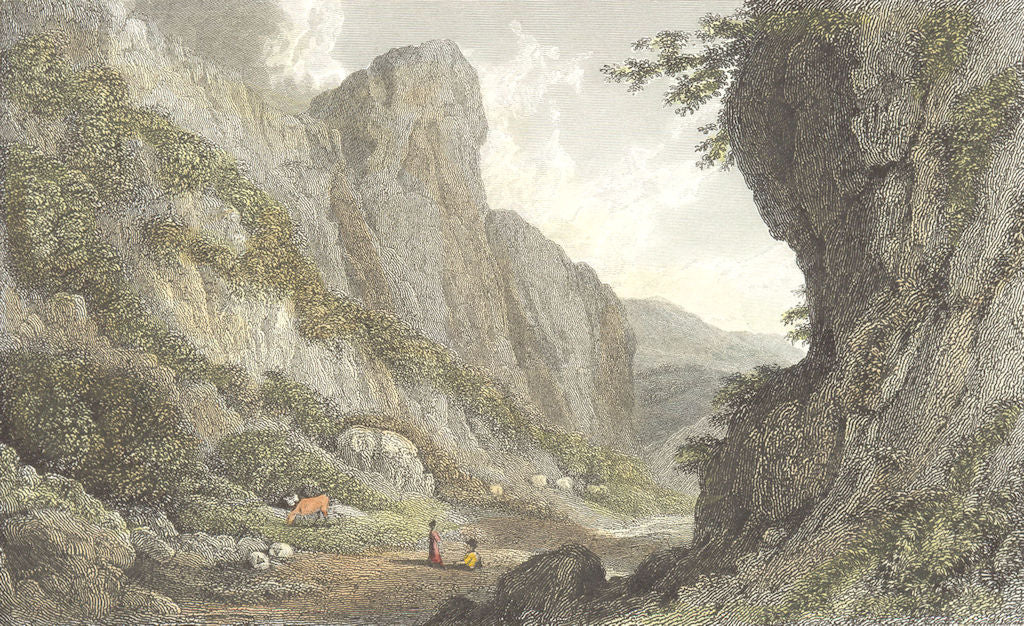 DERBYS. Castleton Derbyshire. Westall 1830 old antique vintage print picture